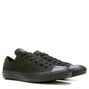 All black low top converse